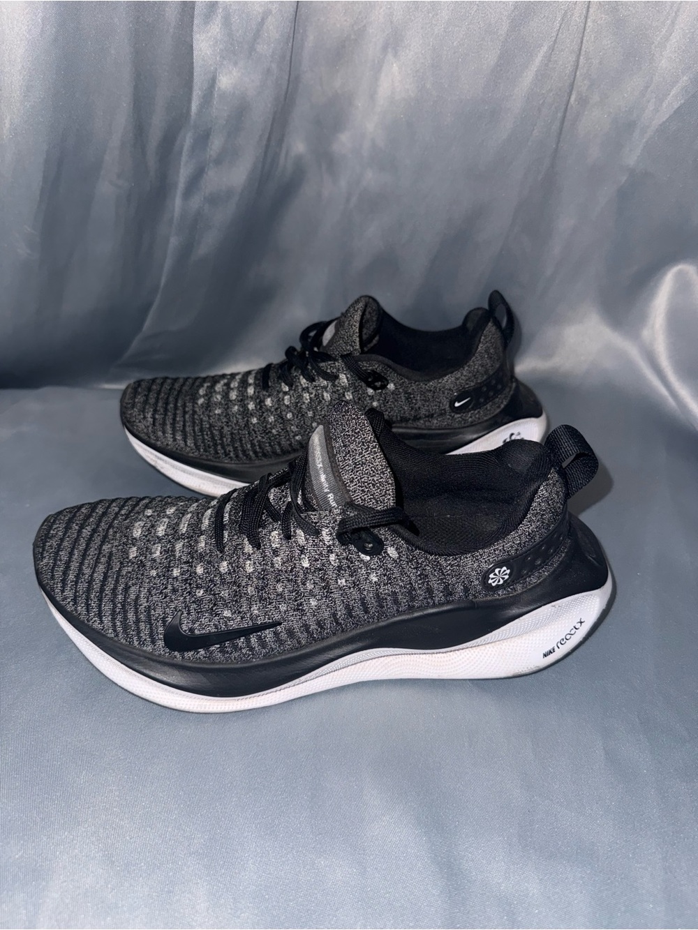 Nike Black and Grey Knit Training Sneakers